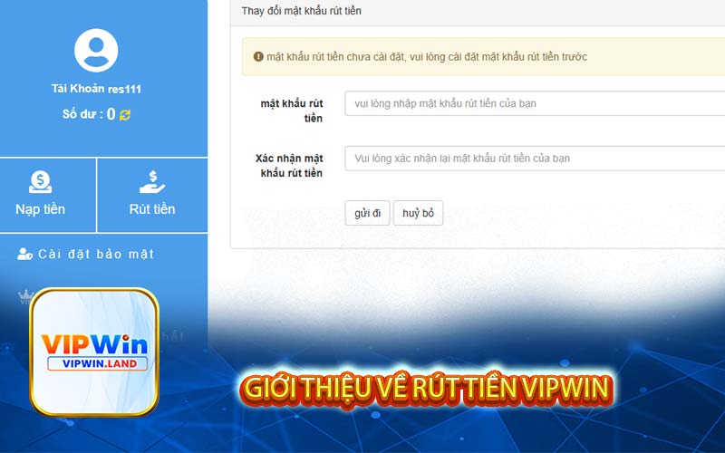 Giới thiệu về Rút Tiền Vipwin